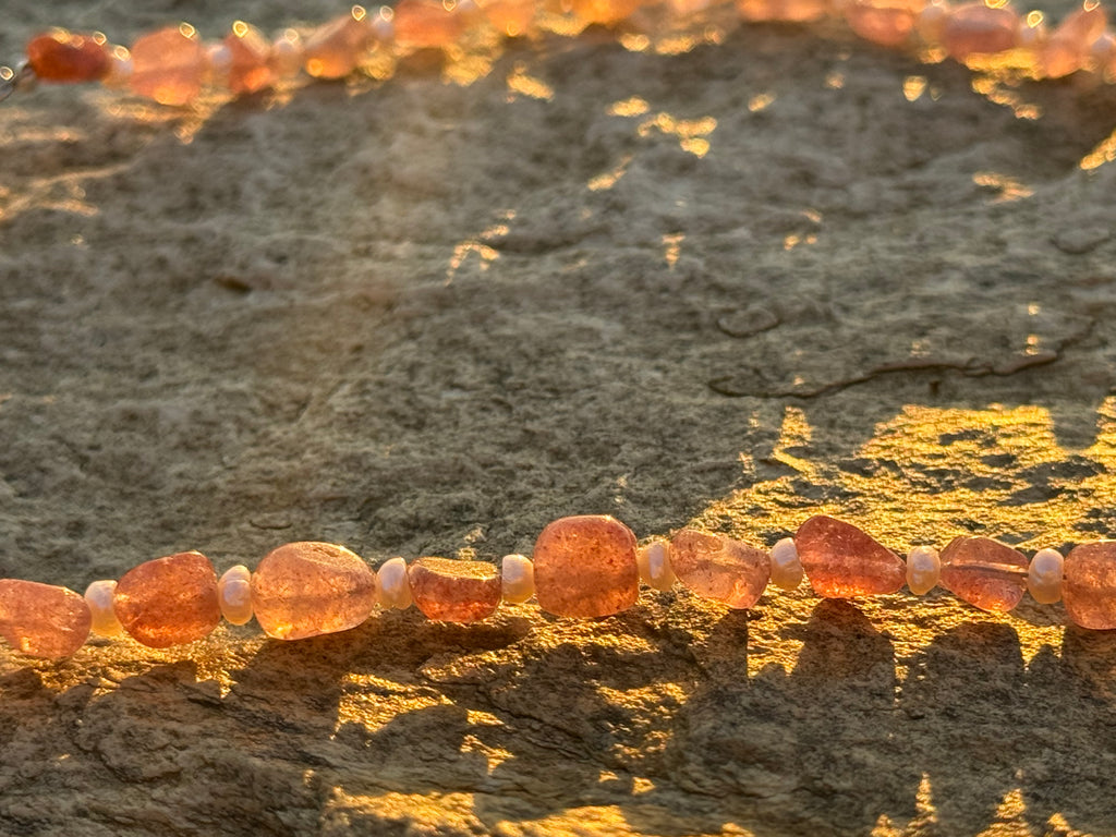 Strawberry quartz 40cm necklace