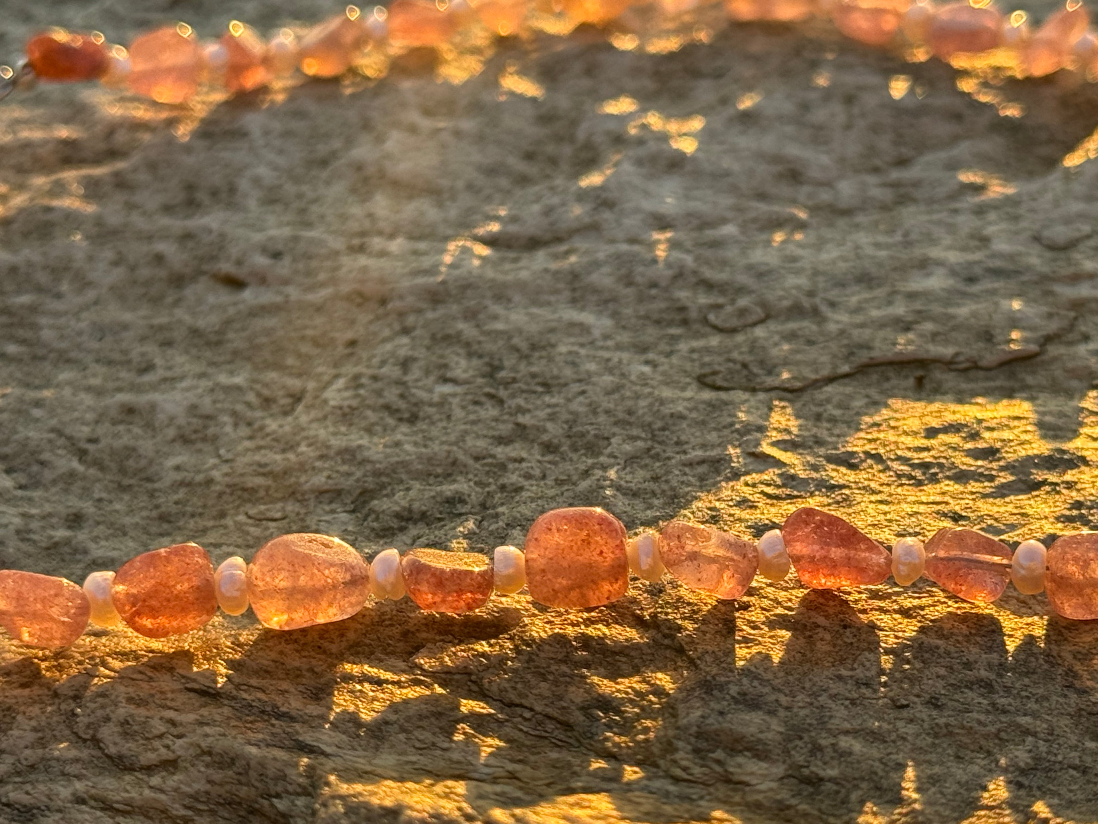 Strawberry quartz 40cm necklace