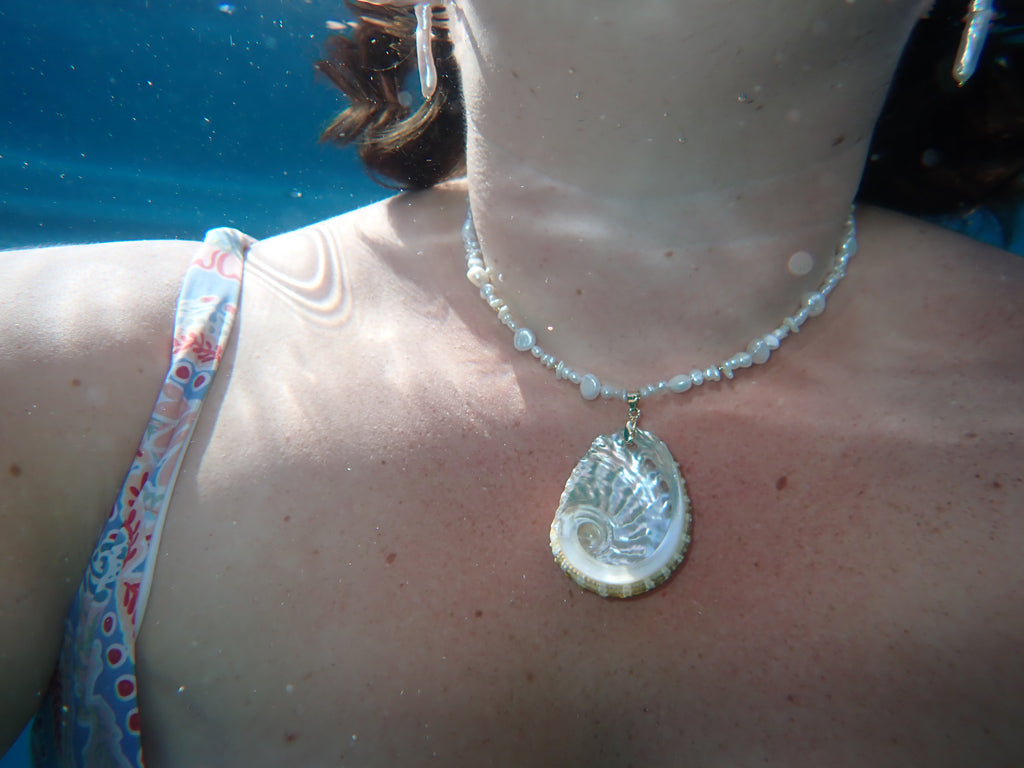 Abalone shell choker