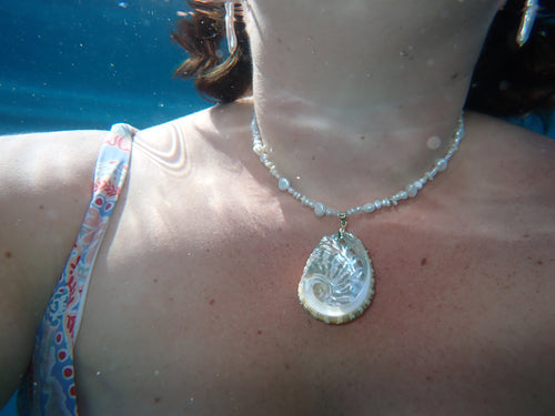 Abalone shell choker