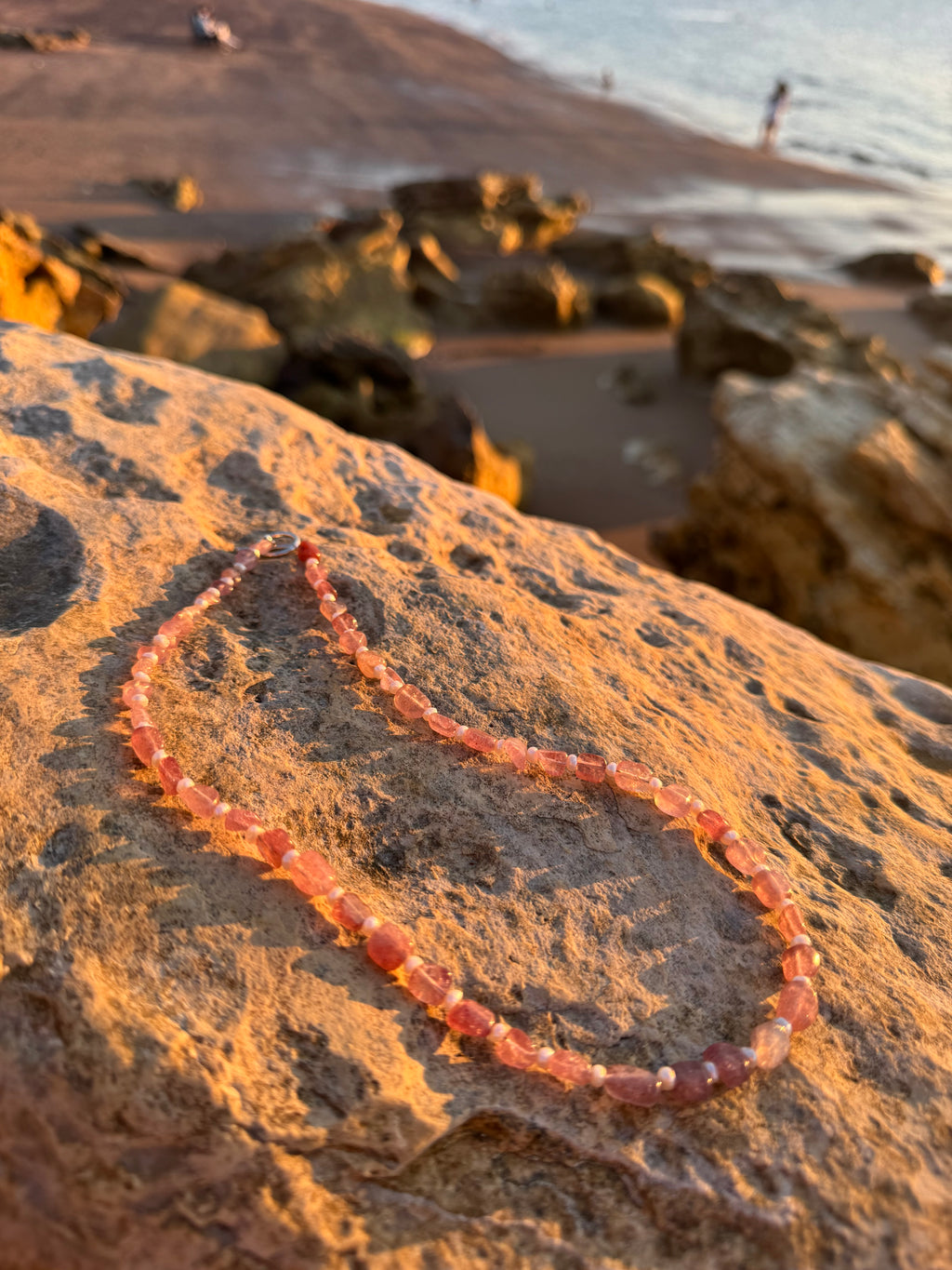Strawberry quartz 40cm necklace