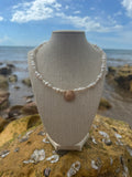 Spiral sun shell pearl choker