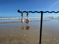 Gold pearl heart earrings