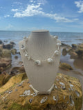 Iridescent turban shell choker