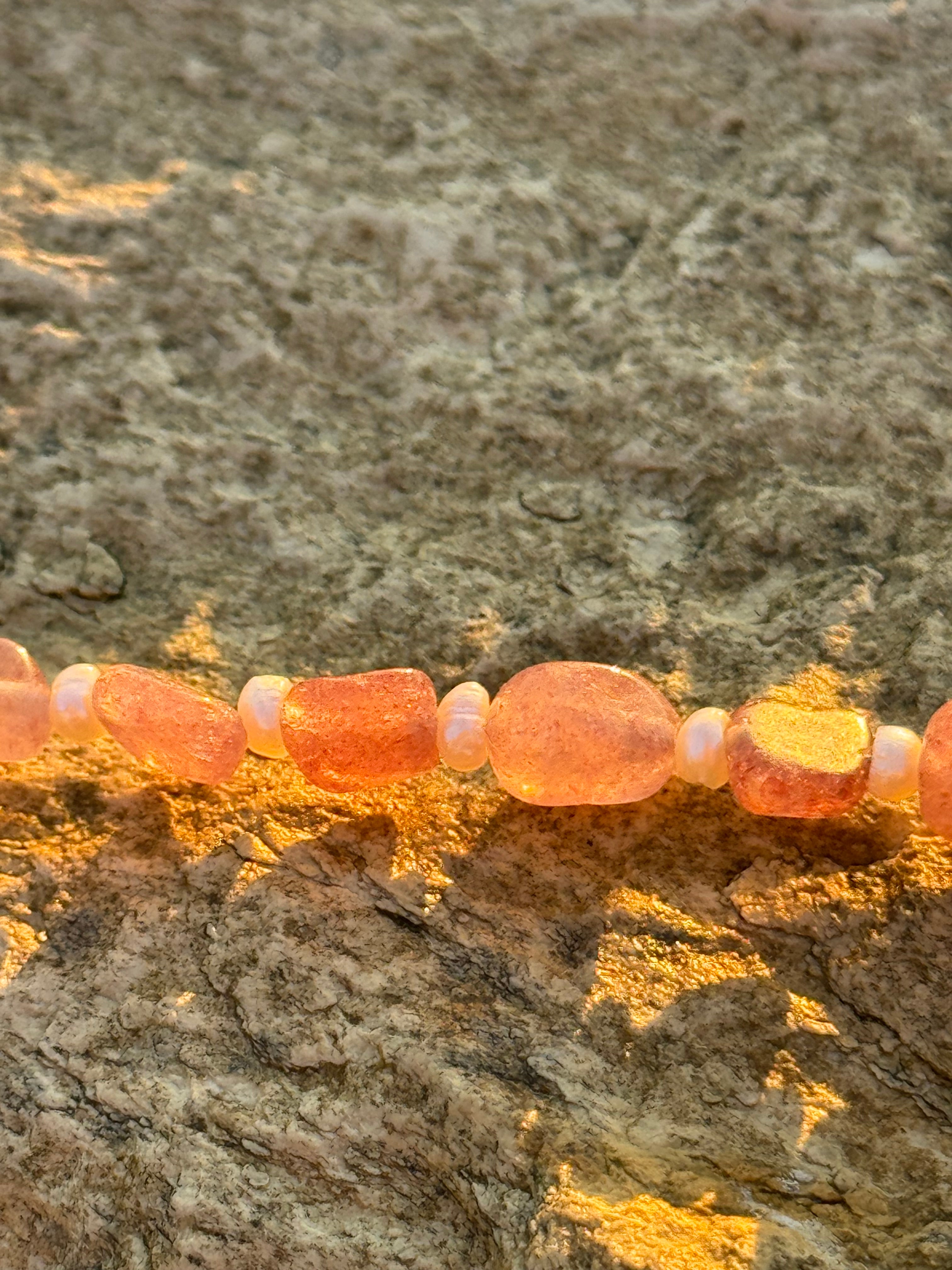 Strawberry quartz 40cm necklace