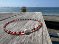 Carnelian and baroque pearl choker