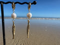 Gold and silver fishy pearl earrings